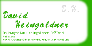 david weingoldner business card